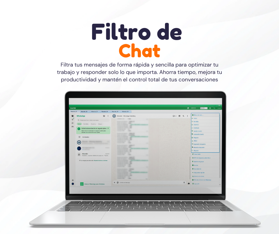 WaCRM - Filtra tus mensajes de forma rápida y sencilla para optimizar tu trabajo